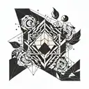 Short sleeve, forearm tattoo. Geometry and abstraction, black. Lines  tattoo design idea