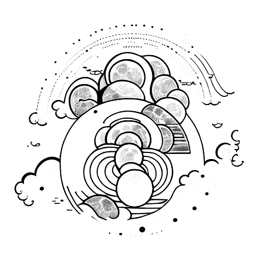 moon phases tattoo design idea