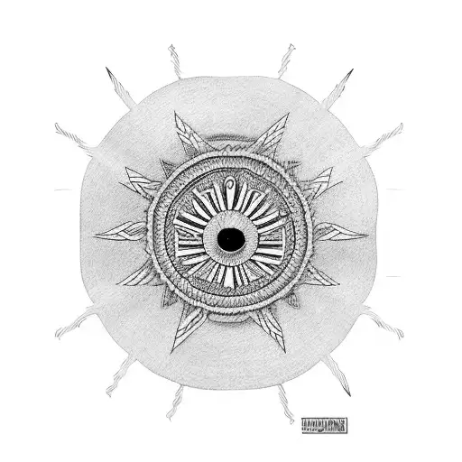 sharingan with straw hat tattoo design idea