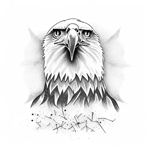 bald eagle holding a banner saying "Freedom Isn't Free tattoo design idea