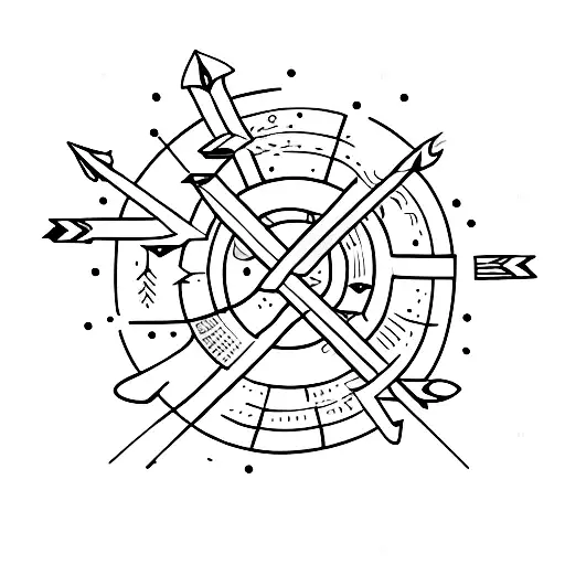 three arrows passing through the ring tattoo design idea