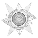 sun and wave tattoo design idea