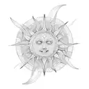 sun and wave tattoo design idea