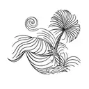 Palm Tree and wave tattoo design idea