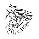 Palm Tree and wave tattoo design idea
