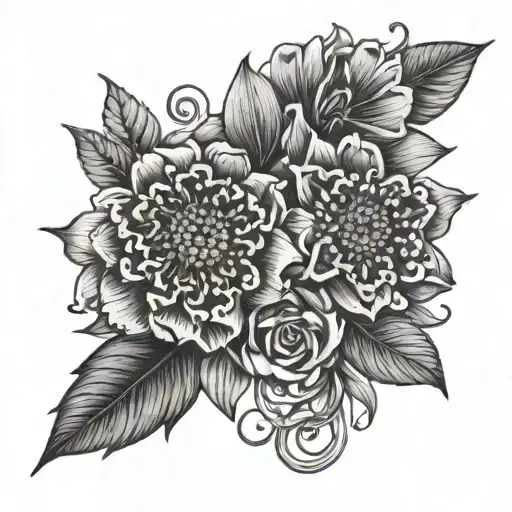 typewriter flowers intertwined tattoo design idea