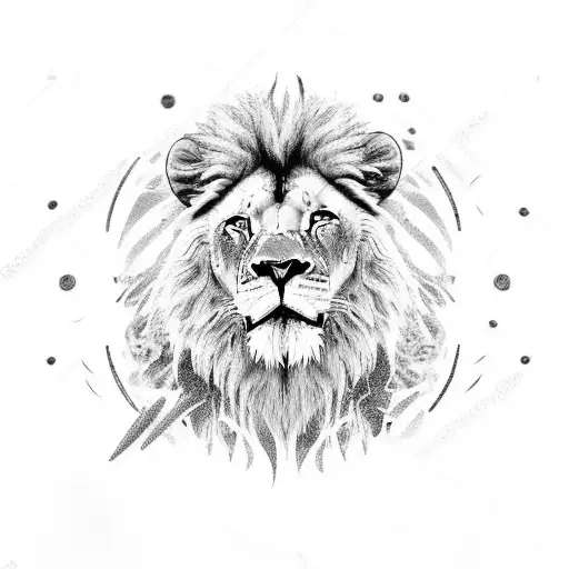 Olive tree with Lion laying underneath  tattoo design idea