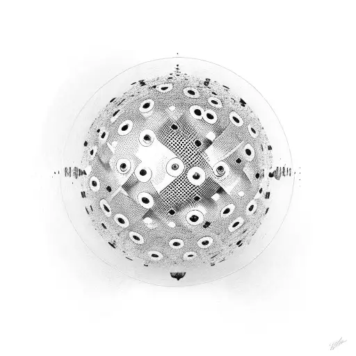 mirror ball tattoo design idea