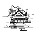 chine house  tattoo design idea