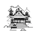 chine house  tattoo design idea