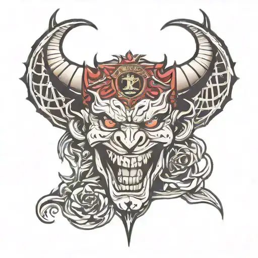 manchester united devil face tattoo design idea