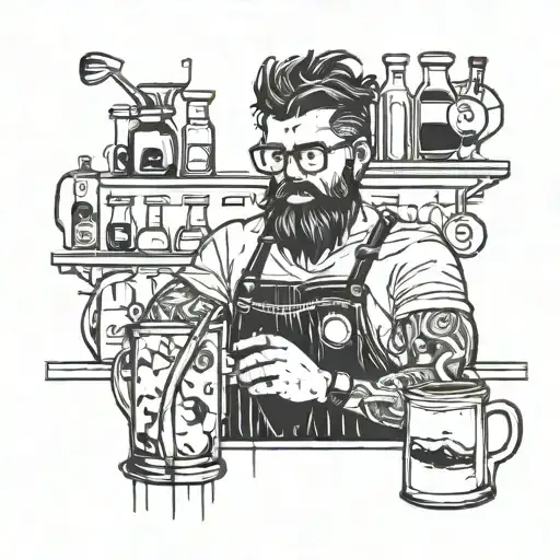 barista  bartender tattoo design idea
