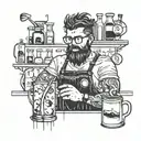 barista  bartender tattoo design idea