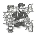 barista  bartender tattoo design idea