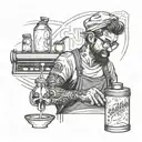 barista  bartender tattoo design idea