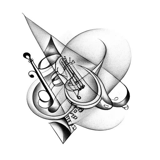A jazz-inspired tattoo design incorporating musical notes and instruments tattoo design idea