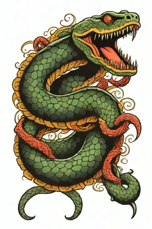 join or die snake coiled tattoo design idea