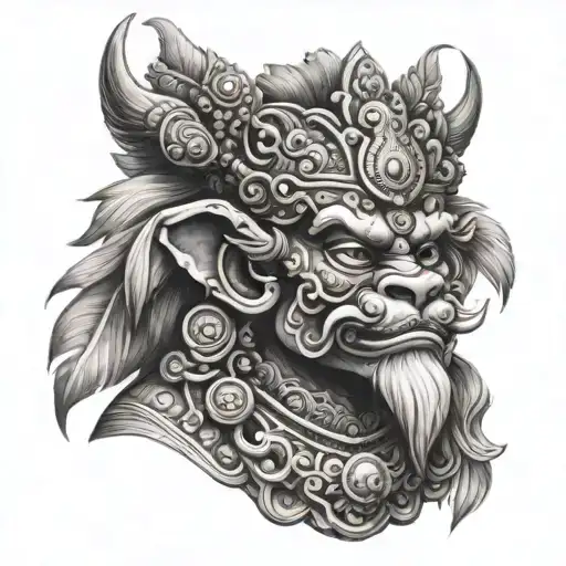 Balinese Barong tattoo design idea