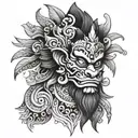 Balinese Barong tattoo design idea