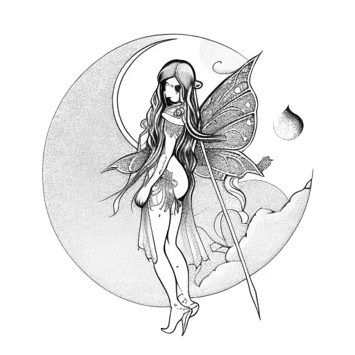 moon fairy coloring pages