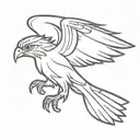 thunderbird flying tattoo design idea