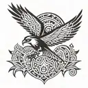 thunderbird flying tattoo design idea