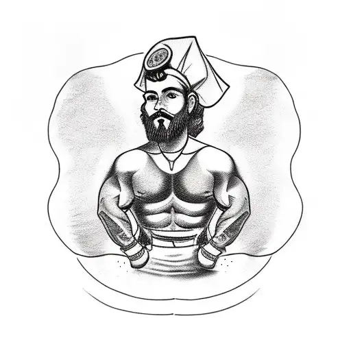 A unique sketch-style tattoo of a personal trainer guiding a casal de filhos in their fitness journey tattoo design idea