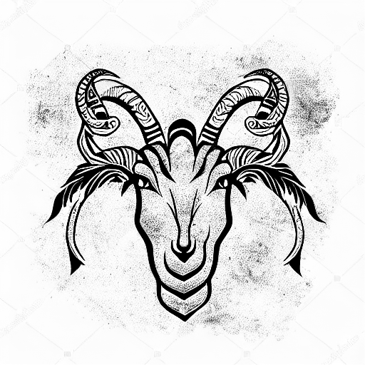 Capricorn goat tattoo design idea