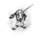 A magical Harry Potter inspired tattoo featuring the client's favorite Patronus and a dachshund tattoo design idea