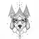 A magical Harry Potter inspired tattoo featuring the client's favorite Patronus and a dachshund tattoo design idea