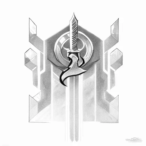 Design a detailed portrait of Thor wielding Stormbreaker tattoo design idea