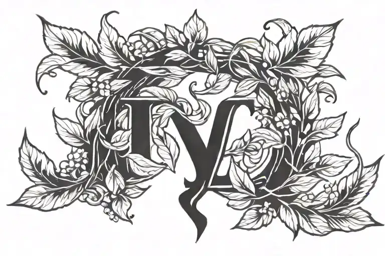 laurel wreath with the letter L in the center tattoo design idea