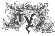 laurel wreath with the letter L in the center tattoo design idea
