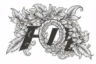laurel wreath with the letter L in the center tattoo design idea