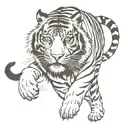 minimal tiger walking tattoo design idea