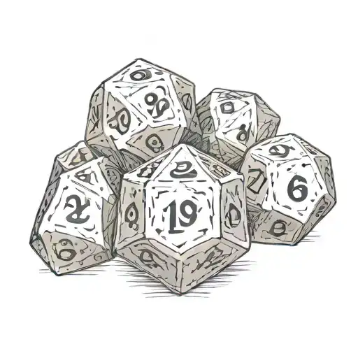 d20 dice tattoo design idea