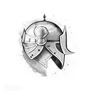 Knight helmet  tattoo design idea