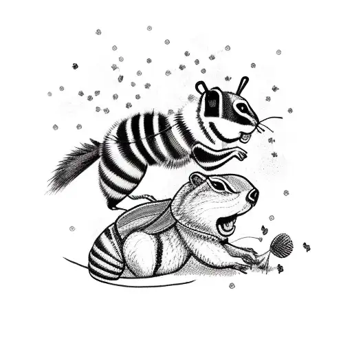 honeybee riding on the back of a chipmunk tattoo design idea