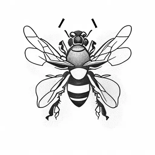 A honeybee wearing aviation goggles and flying over a mountain peak tattoo design idea
