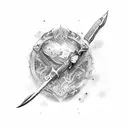 posiden with his weapon controlling world and showing dominance tattoo design idea