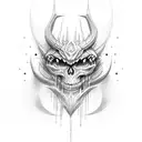 posiden with his weapon controlling world and showing dominance tattoo design idea