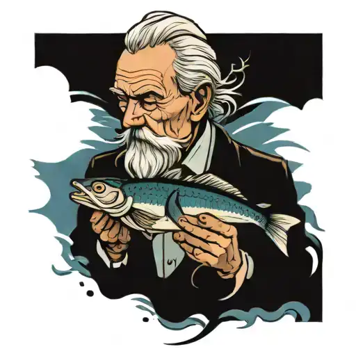 The Old Man and the Sea tattoo design idea