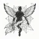 Quantum Hero A hero with mastery over quantum physics confronts a reality-warping threat tattoo design idea