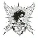 Quantum Hero A hero with mastery over quantum physics confronts a reality-warping threat tattoo design idea