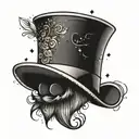 top hat with glitter tattoo design idea