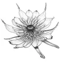 red spider lily with blue water lily tattoo design idea