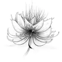 red spider lily with blue water lily tattoo design idea