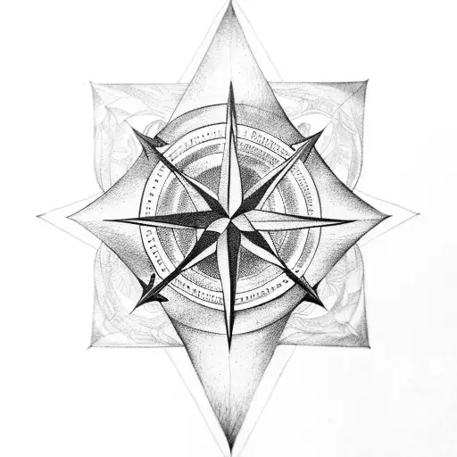 Arrow, infinity, and compass tattoo design idea