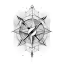 arrow with the malin symbol and compass  tattoo design idea