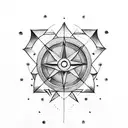 arrow with the malin symbol and compass  tattoo design idea